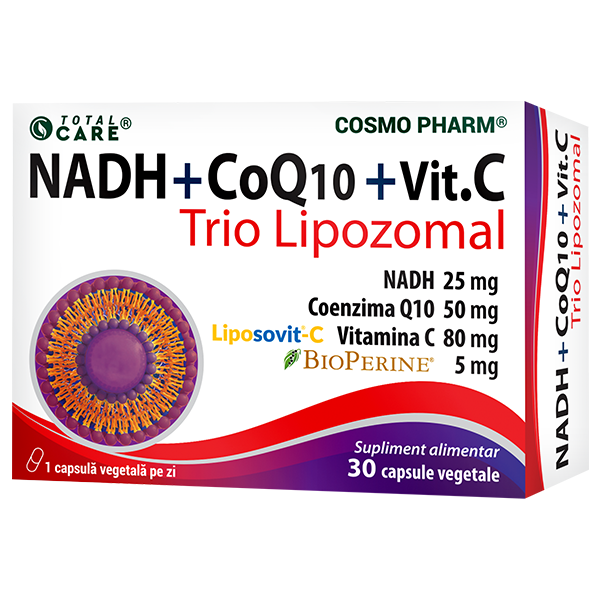 NADH + COENZIMA Q10 + VITAMINA C - Trio Lipozomal